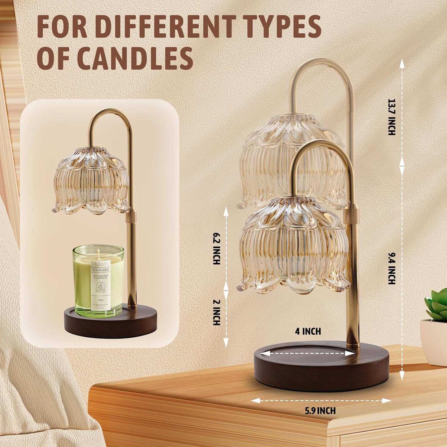 Luxe Beige Table Lamp - View 9