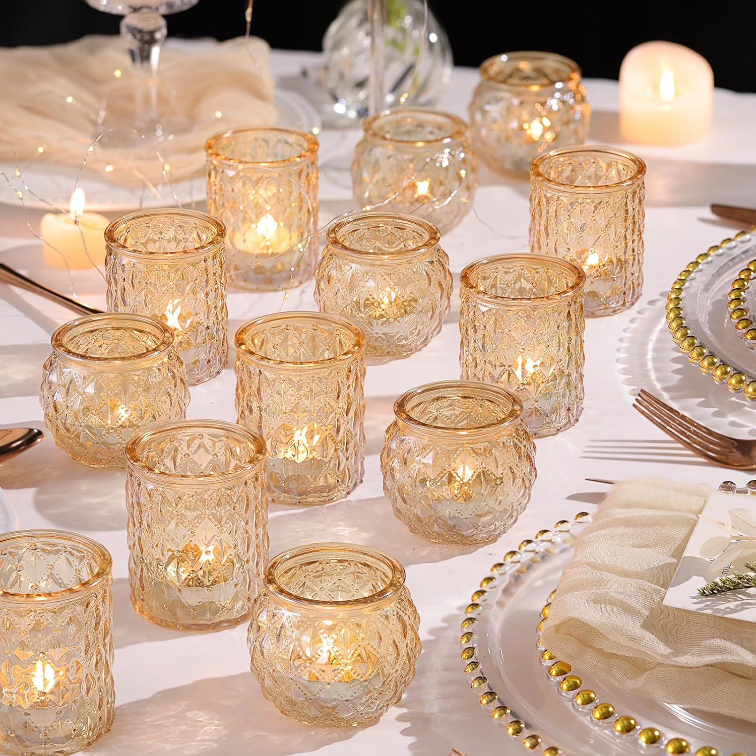 Luxe Blue Candle — Gold