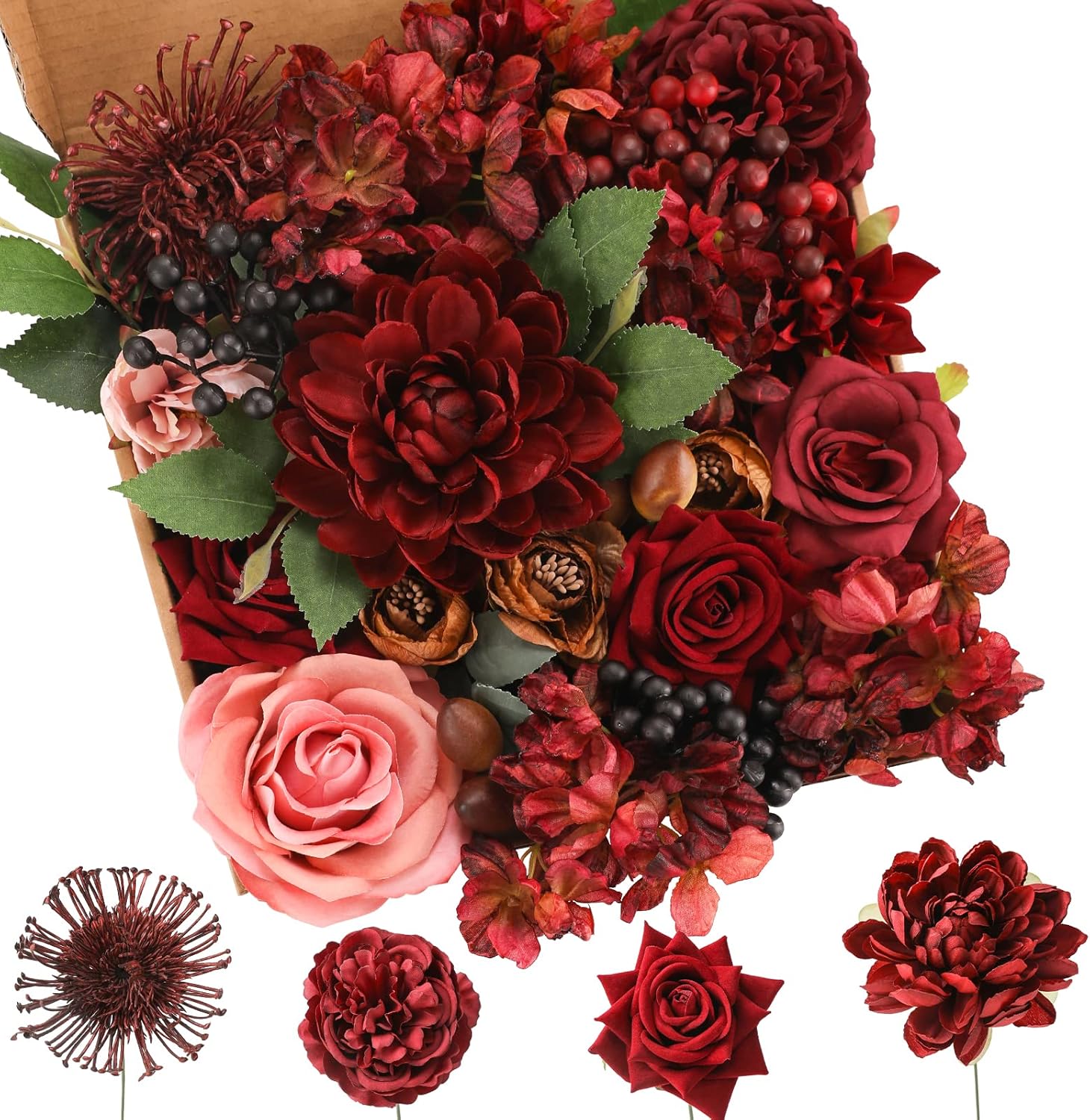 Blue Artificial Flowers — Red