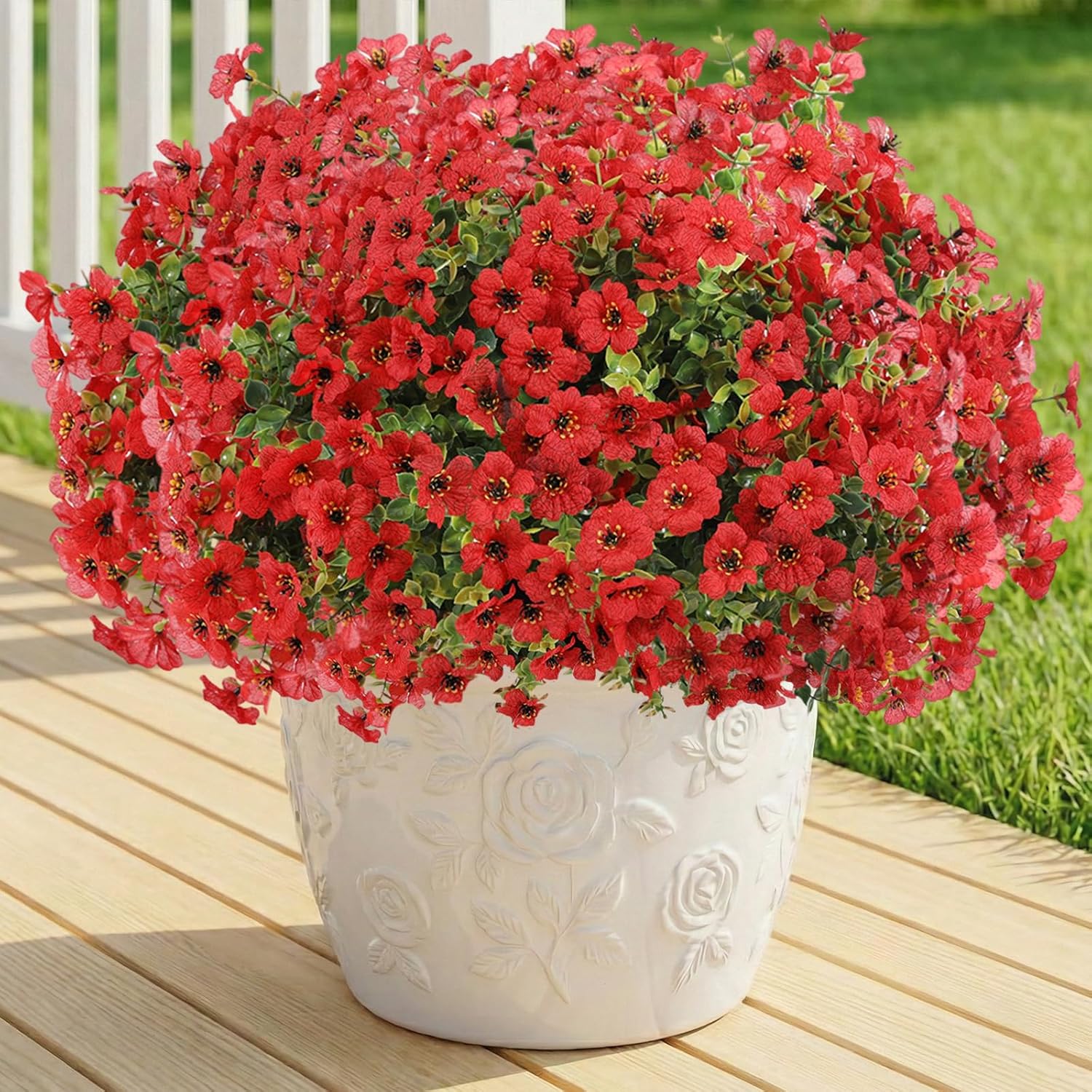 Blue Artificial Flowers — Red