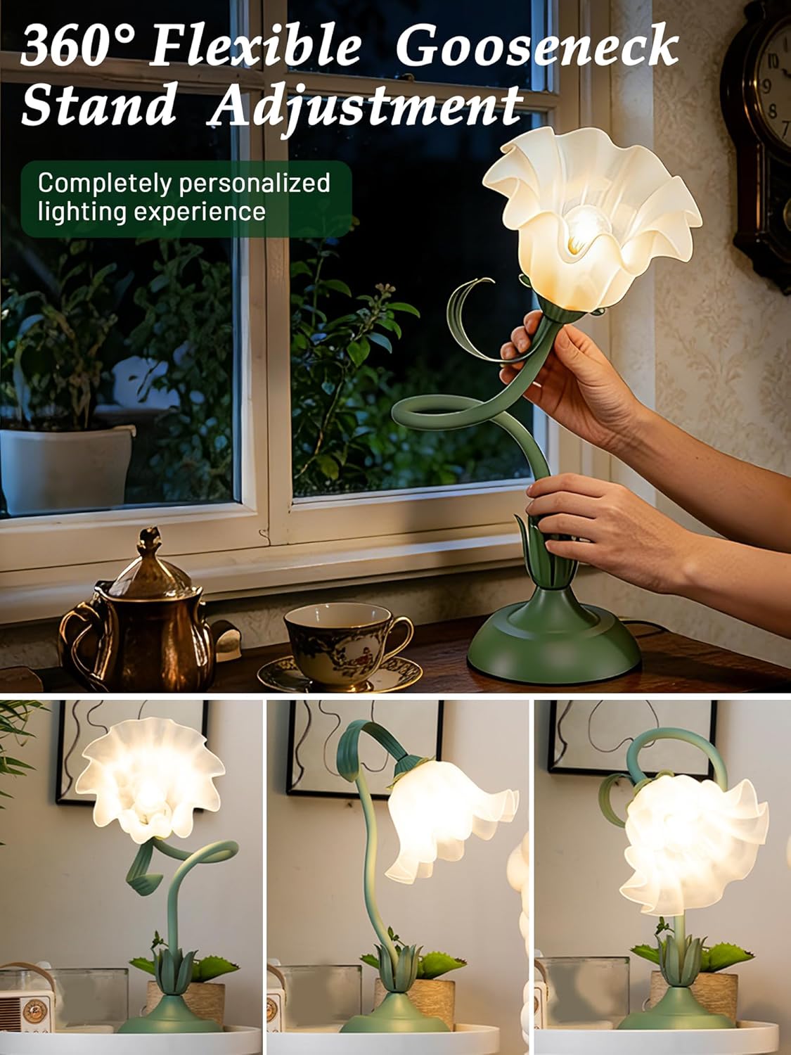 Vintage Green Bedside Lamp - View 3