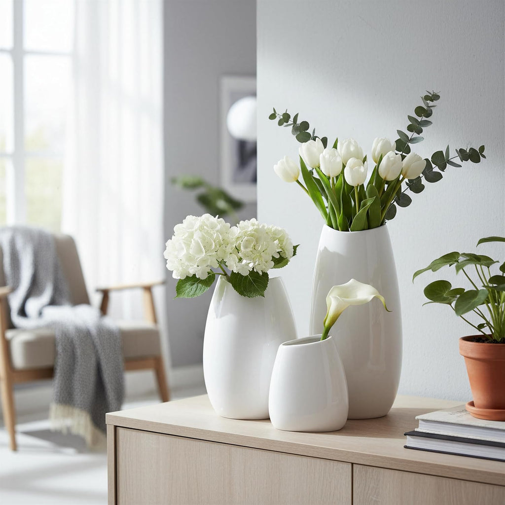 Modern Black Flower Vase — Set of 3 - View 4