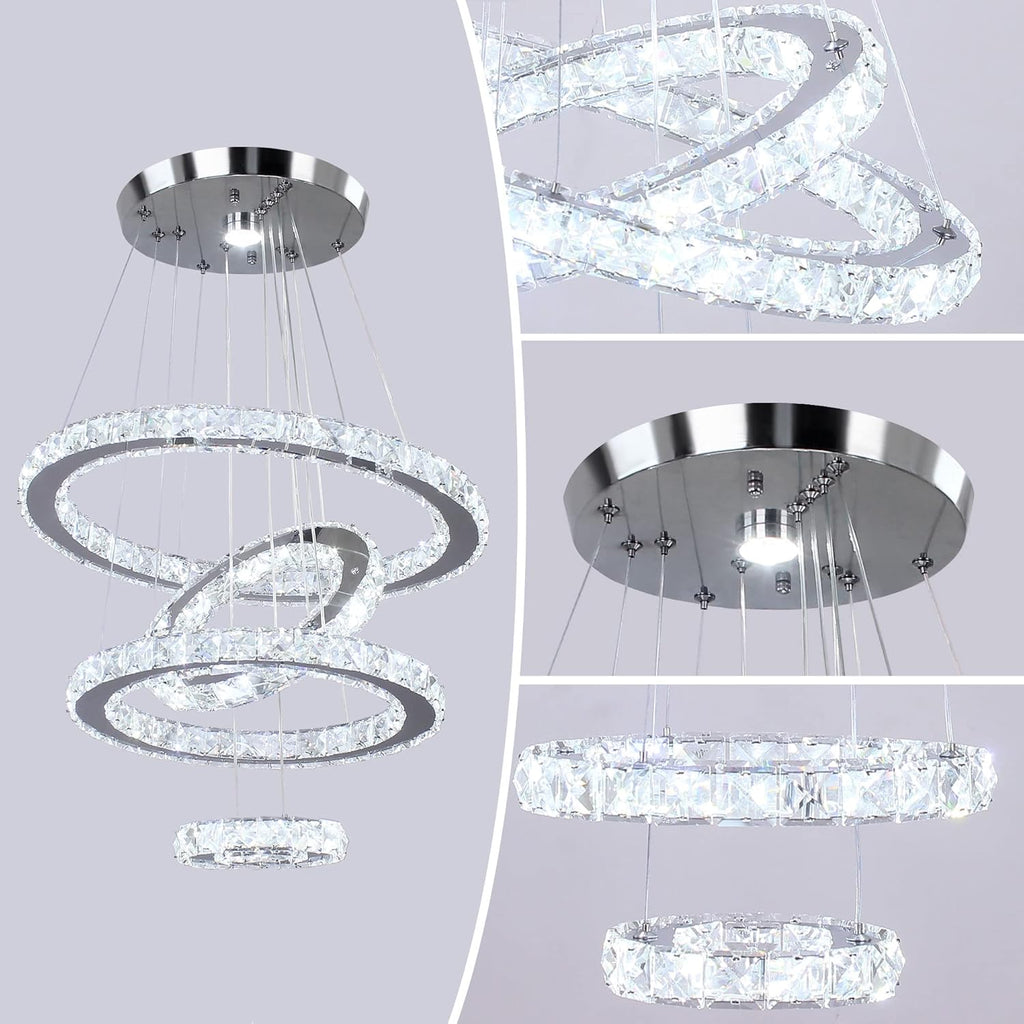 Adjustable Luxe White Chandelier - View 7