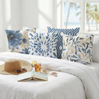 Boho Blue Throw Pillow Cover — 18" - View 5