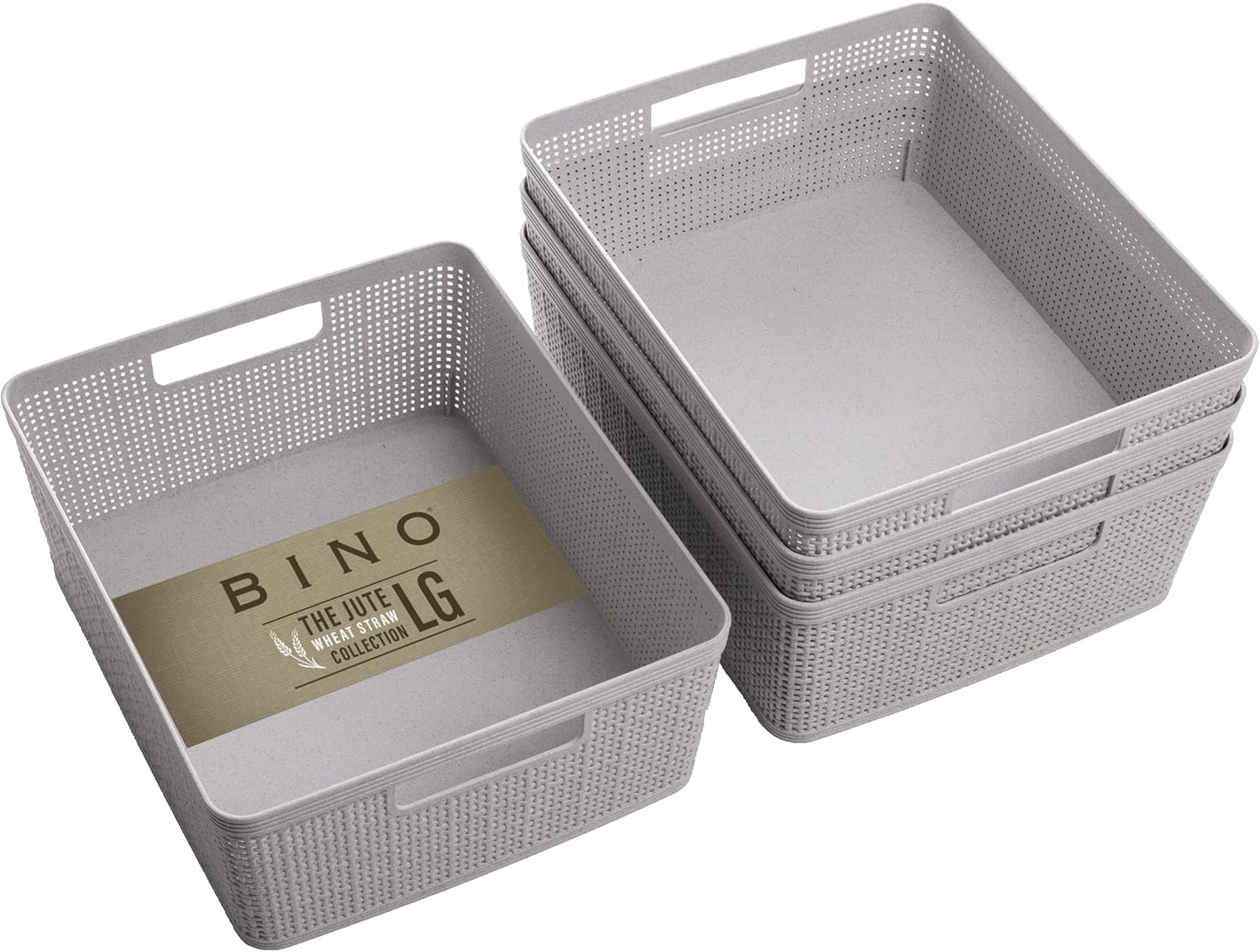 Boho Beige Storage Basket — Natural Grey