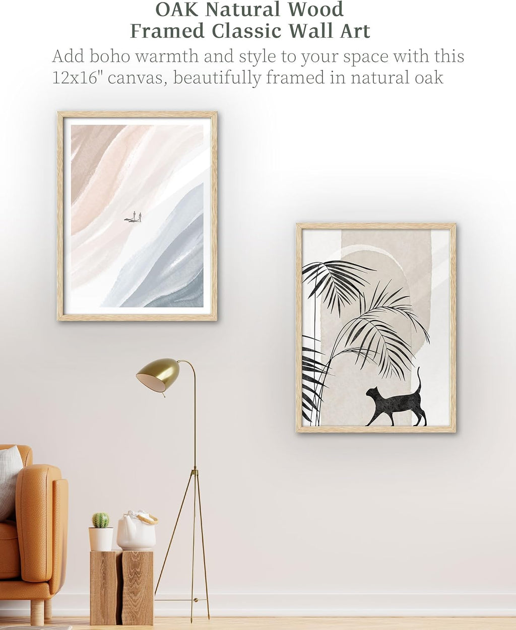 Boho Black Framed Wall Art — 16" - View 6