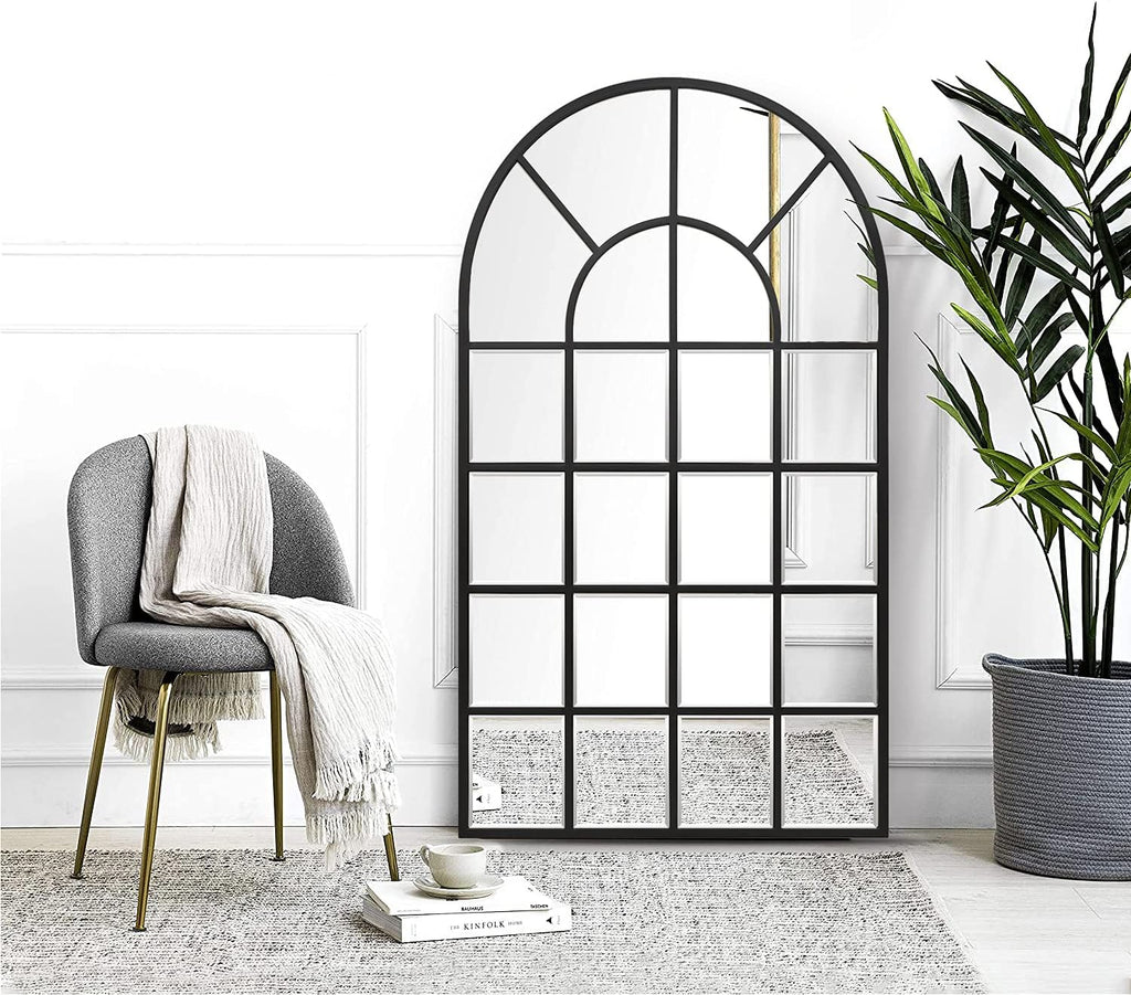Framed Black Wall Mirror — 36" — 50"L x 28.5"W
