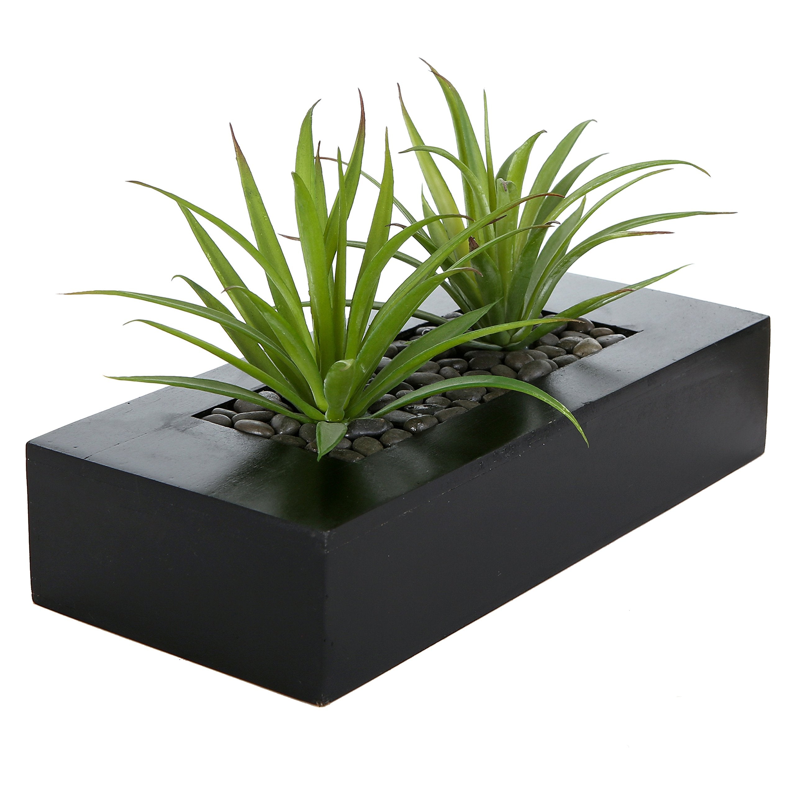 Rectangular Black Faux Plant — 10"