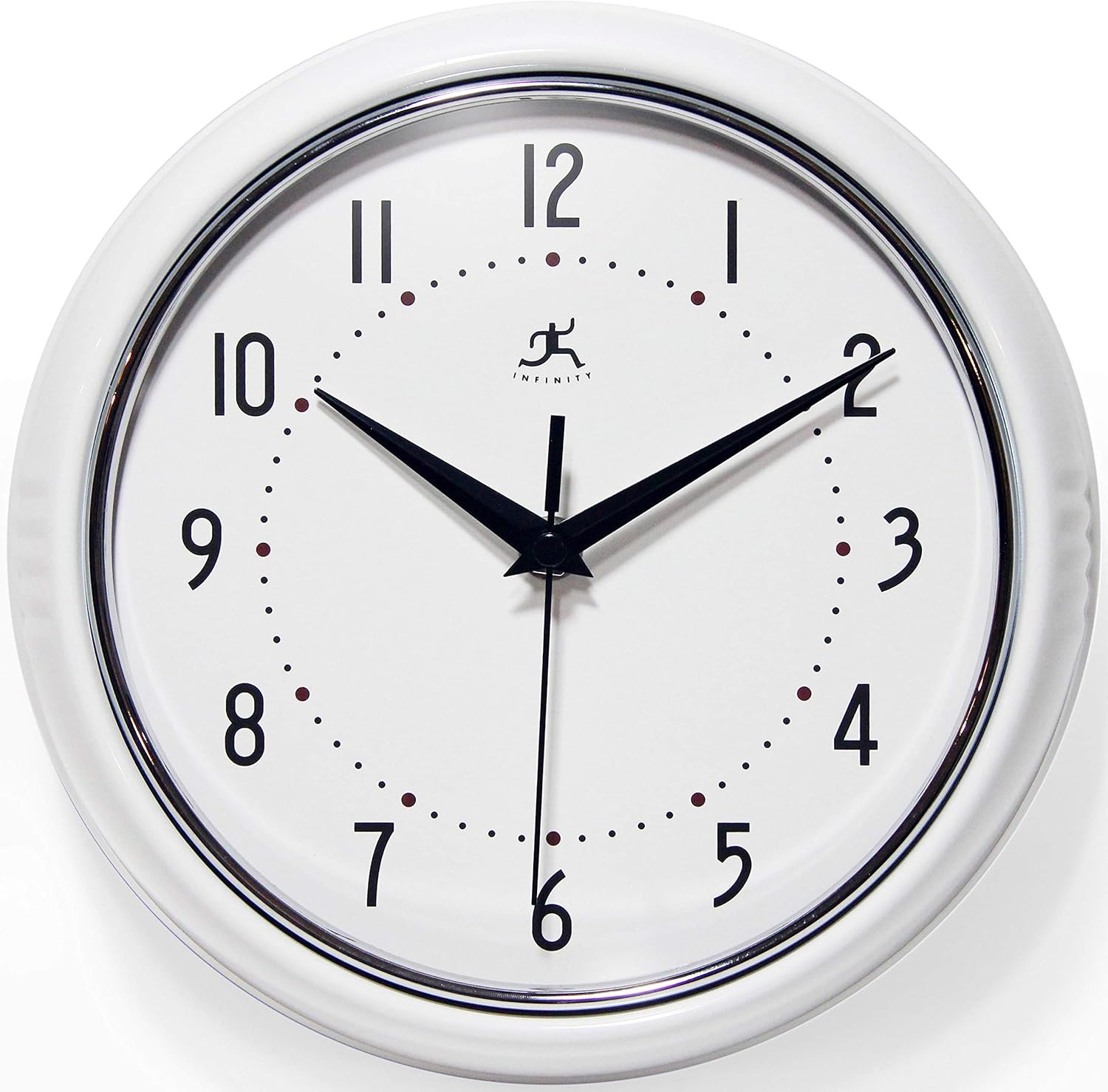 Mid-Century Black Wall Clock — 9" — 9.5 Inch
