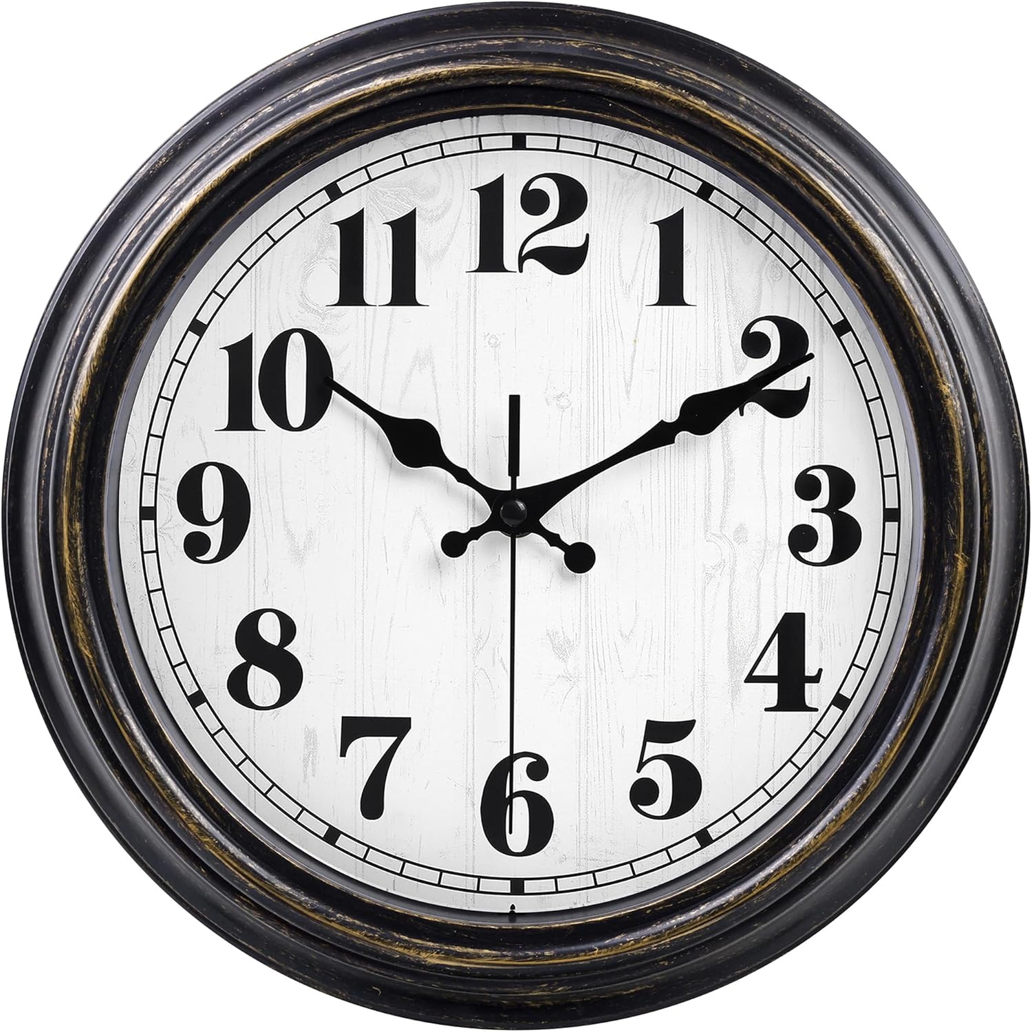 Vintage Black Wall Clock — 12 Retro Balck Gold