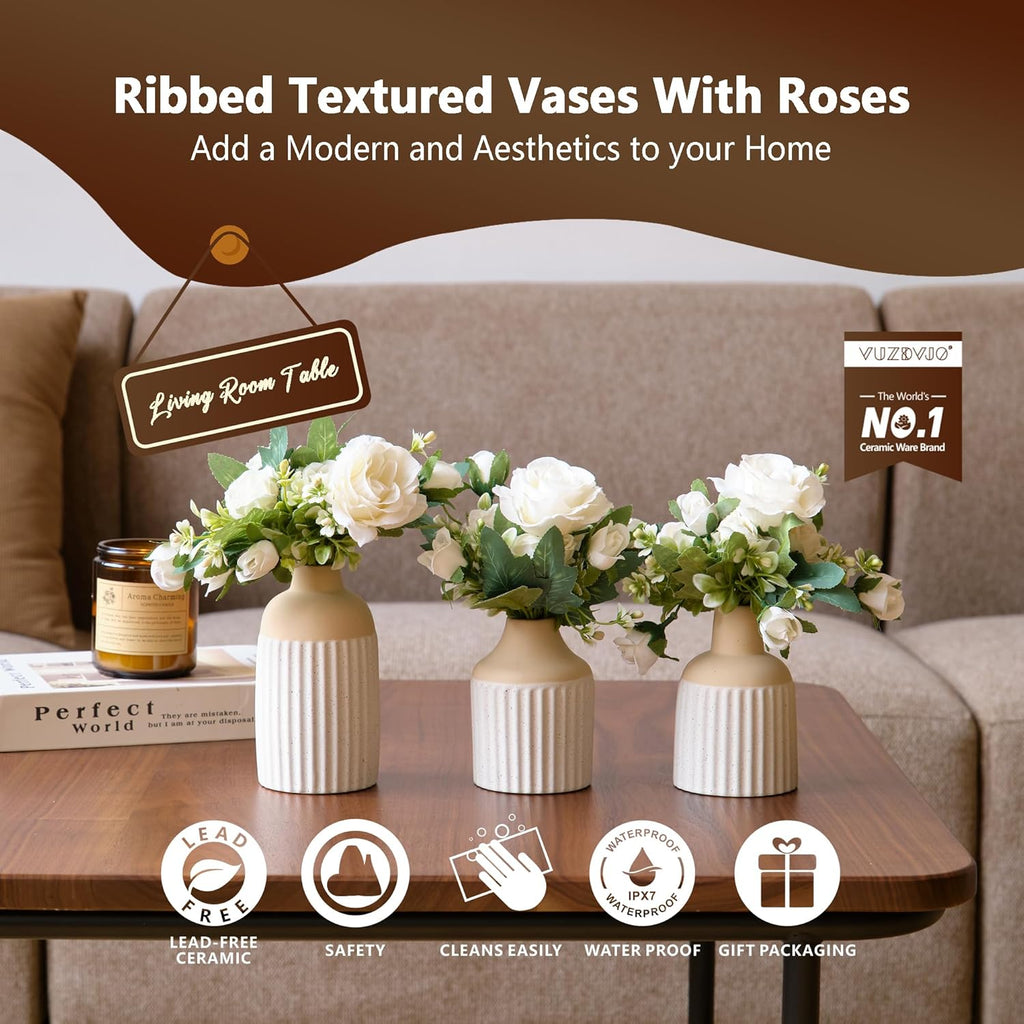 Boho Ceramic Vase Set — Set of 3 - View 2