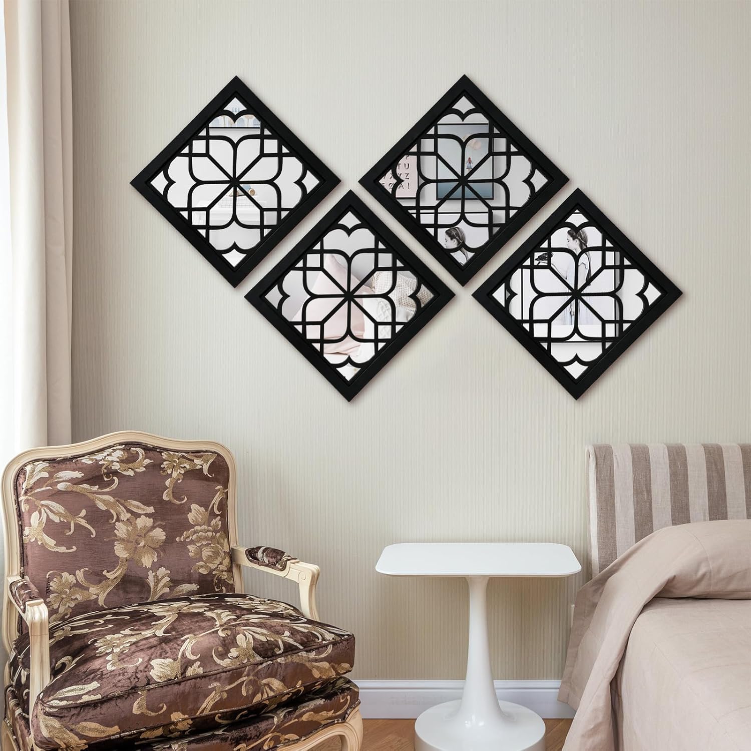 Framed Farmhouse Black Wall Mirror - View 3