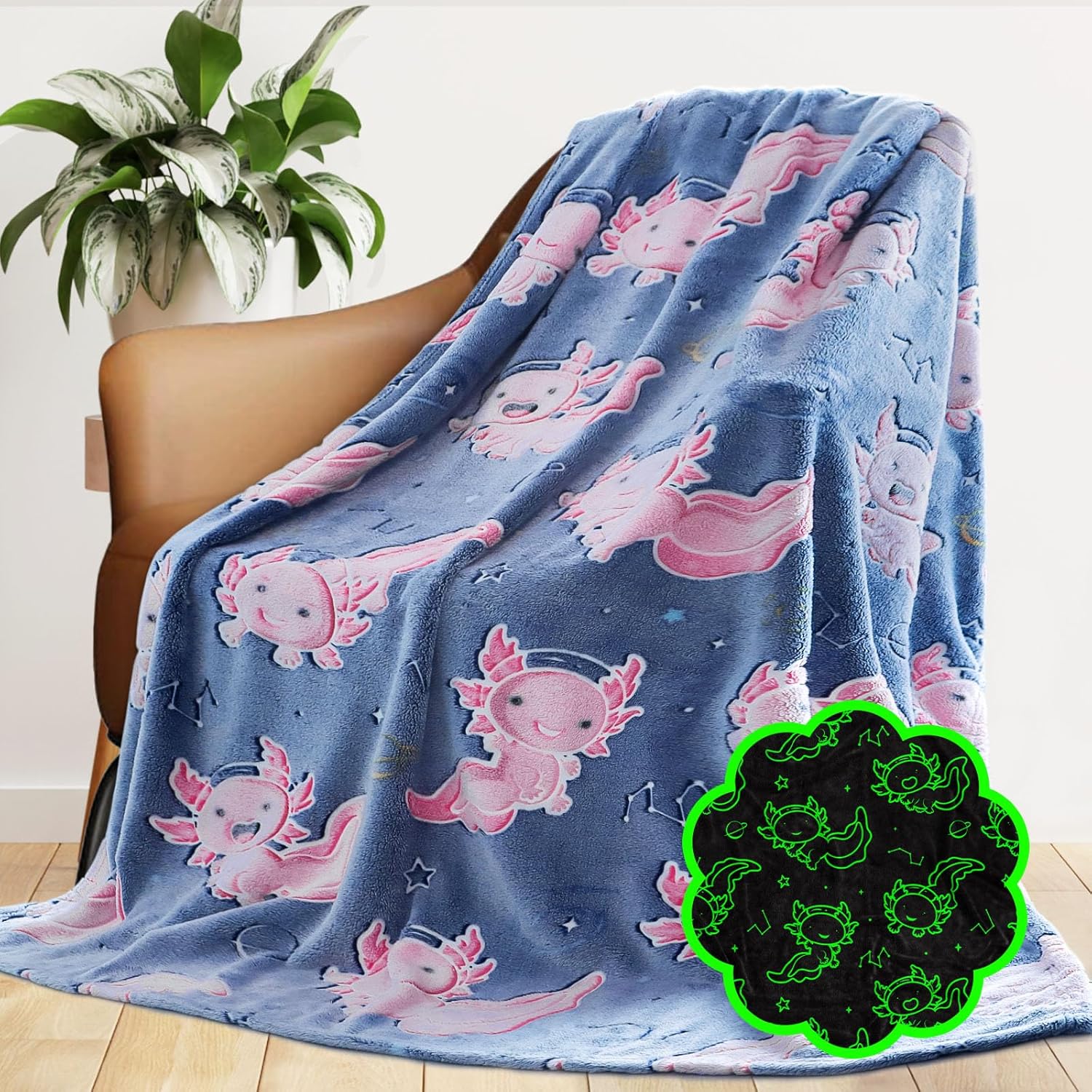 Black Throw Pillow — 50" — Pink Salamander