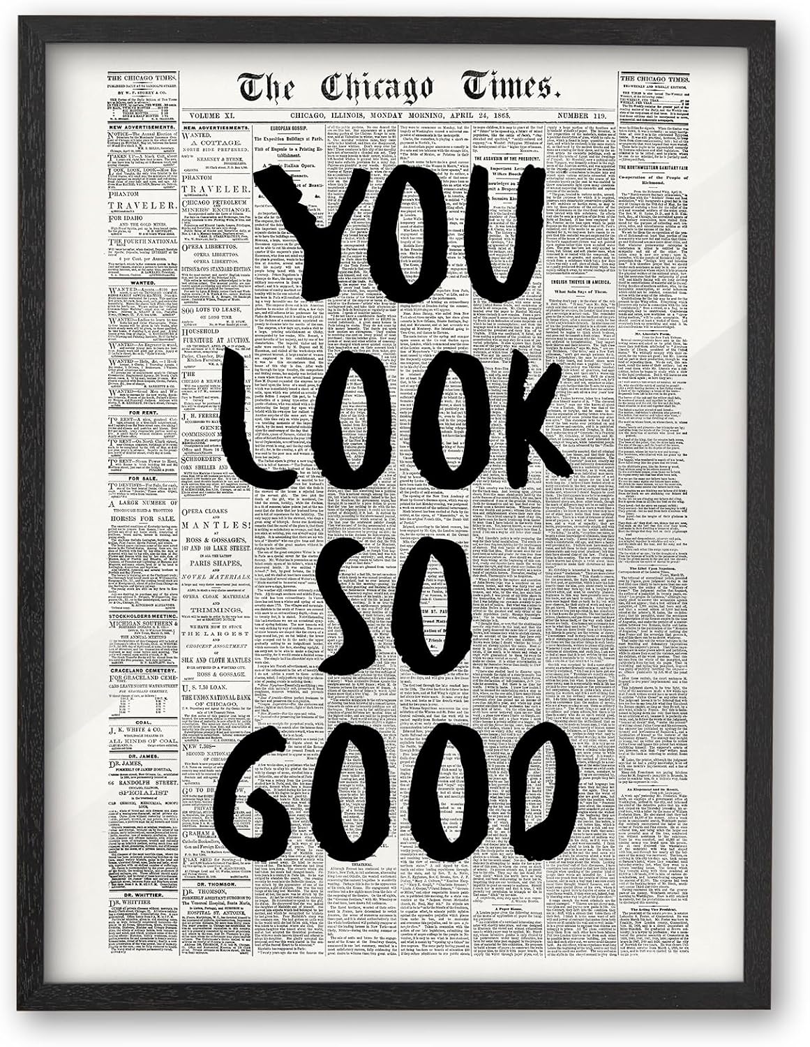 Vintage Black Framed Wall Art — 10" — Black Framed So Good