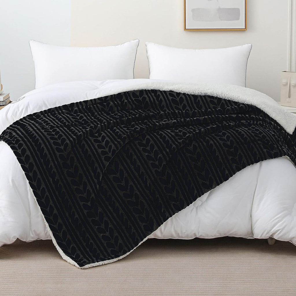 Velvet Luxe Black Throw Pillow — 50" - View 4
