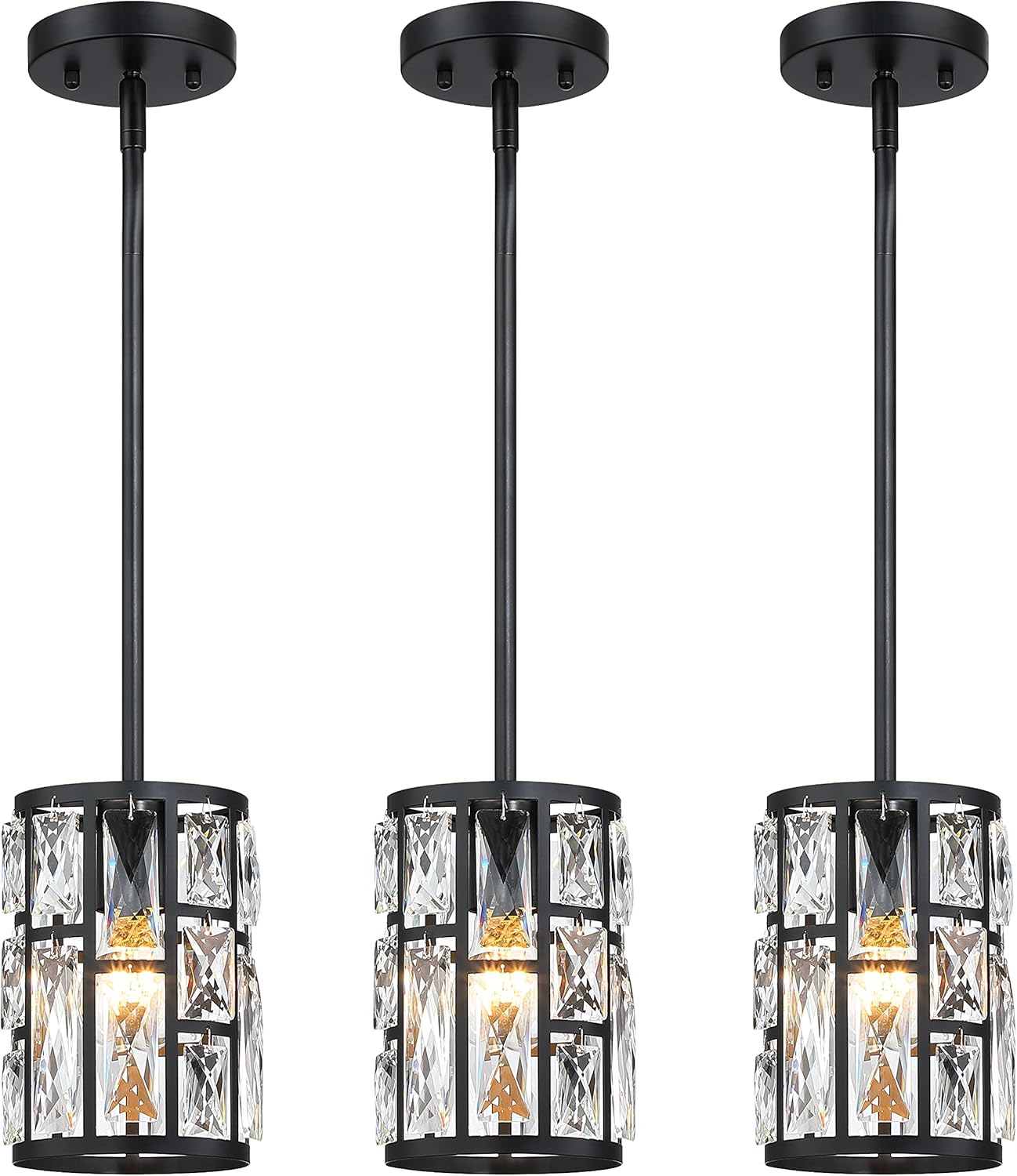Luxe Black Chandelier — Matte Black 3 Pack
