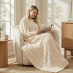 Knit Farmhouse Beige Throw Pillow — 50"