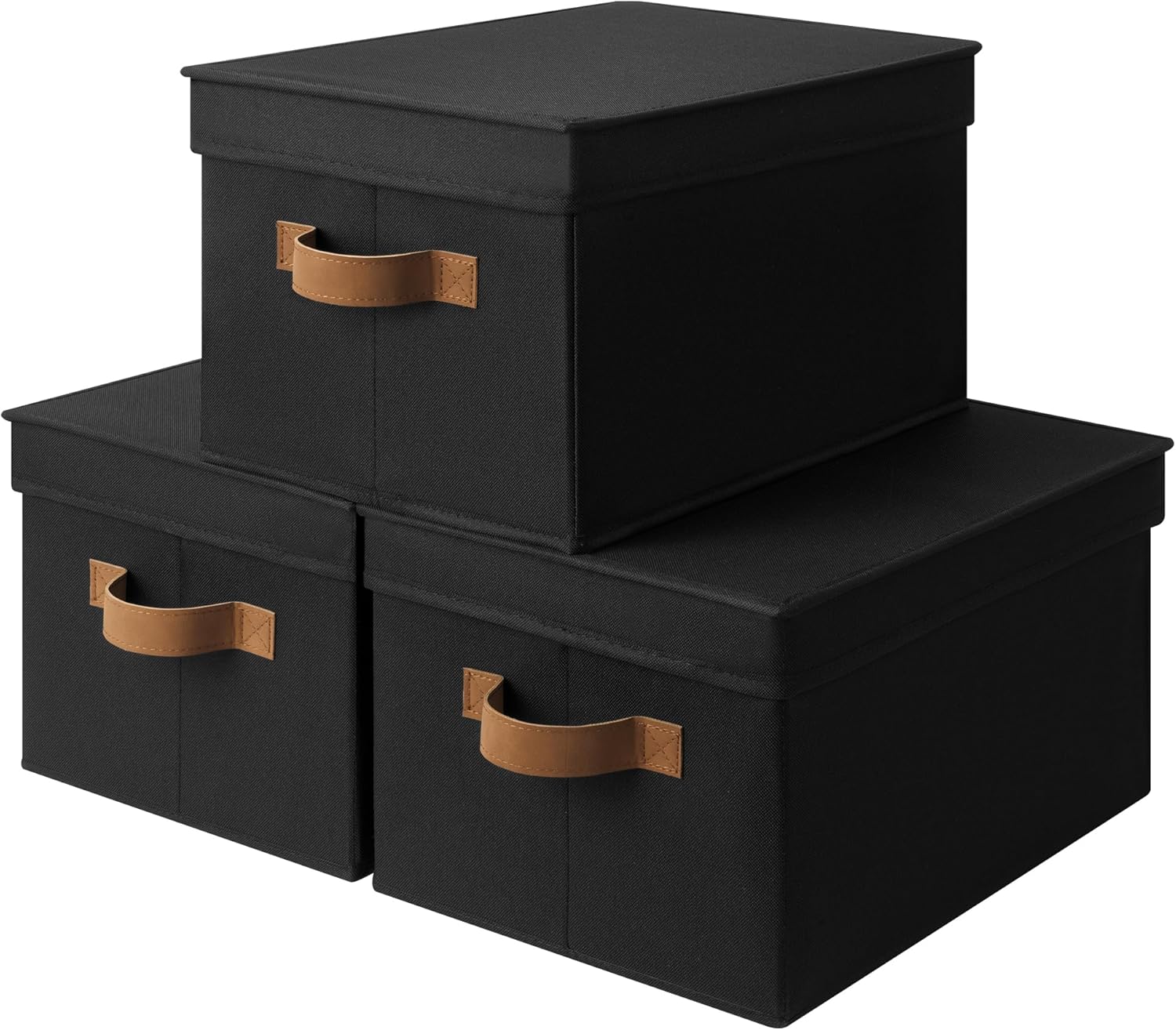 Beige Storage Bin — Black