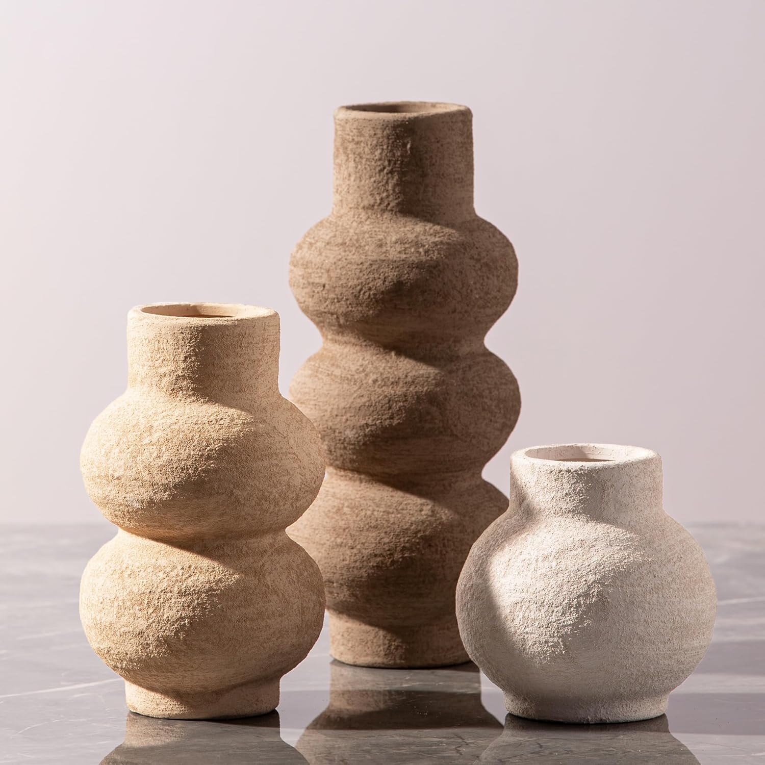 Farmhouse Brown Flower Vase — Set of 3 — 11-classic
