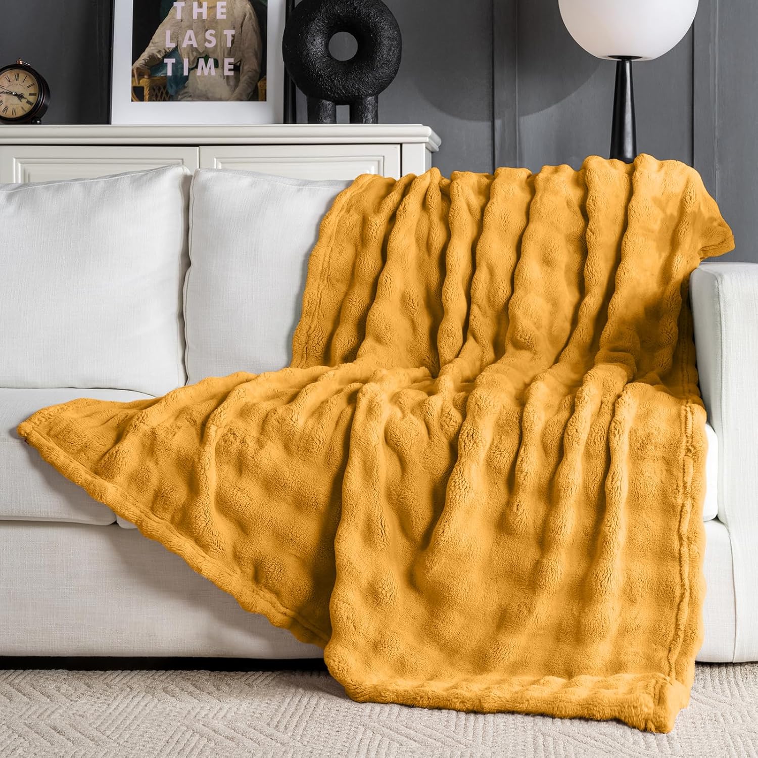 Beige Throw Pillow — 50" — Yellow