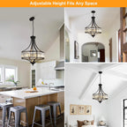 Antique Farmhouse Black Chandelier — 5-Light - View 4