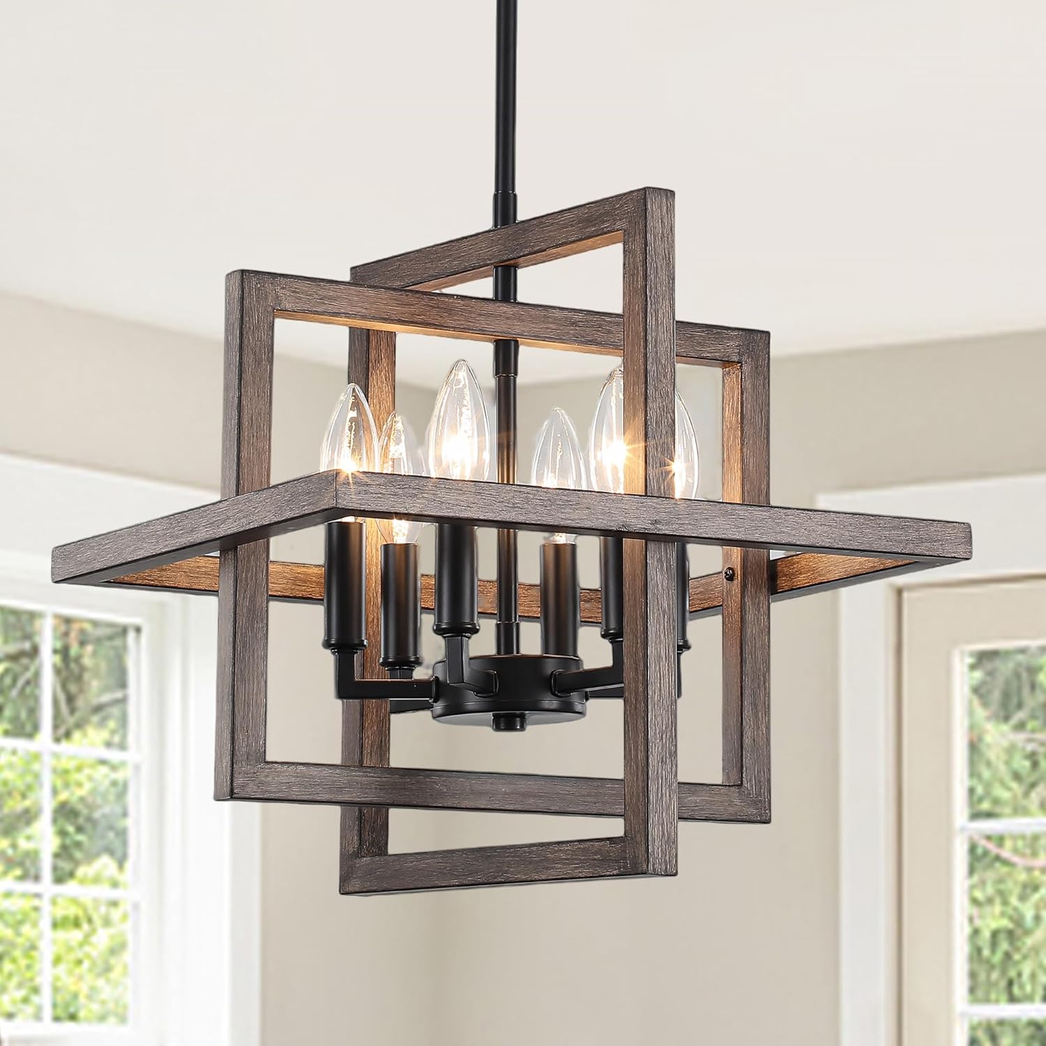 Modern Black Chandelier — Brown and Back