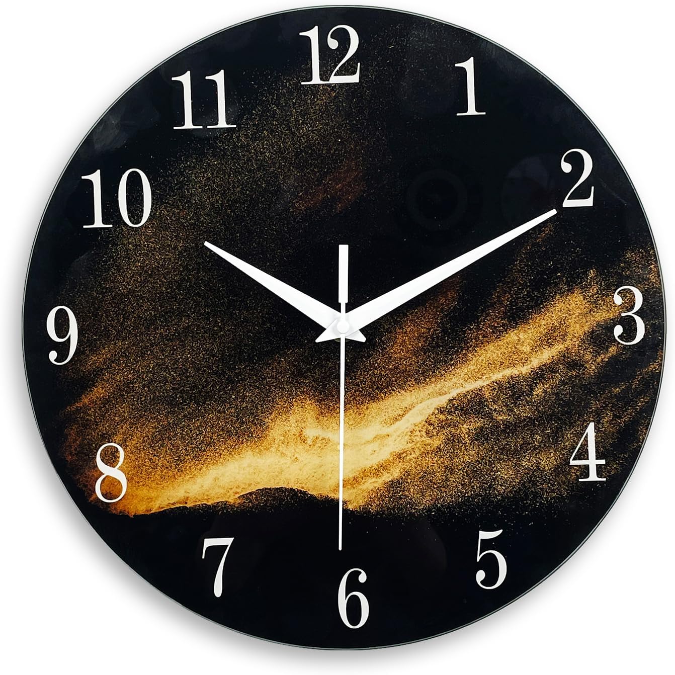 Battery Operated Black Wall Clock — 12" — 12 Inch