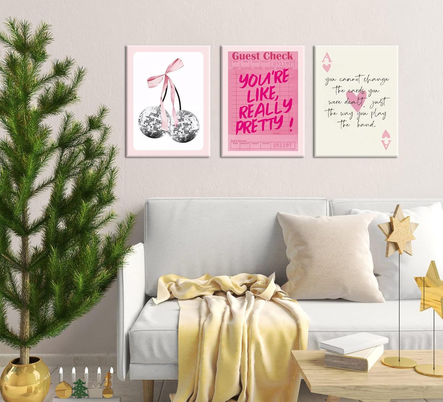 Framed Mid-Century Pink Wall Art — 16" - View 2