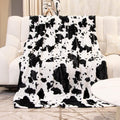 Black Throw Pillow — 50" — Black White Cow