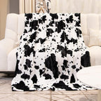 Black Throw Pillow — 50" — Black White Cow