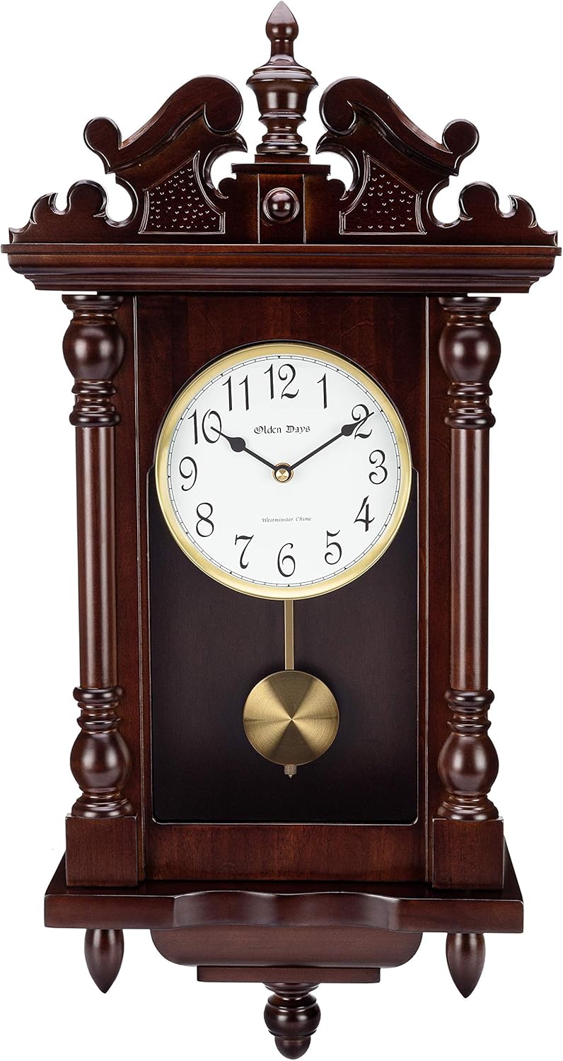 Vintage Wood Wall Clock — 22" - View 2