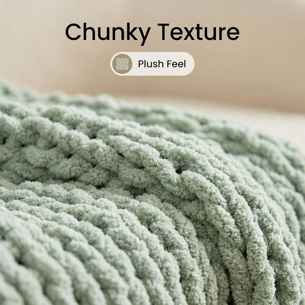 Knit Beige Throw Pillow — 50" - View 6