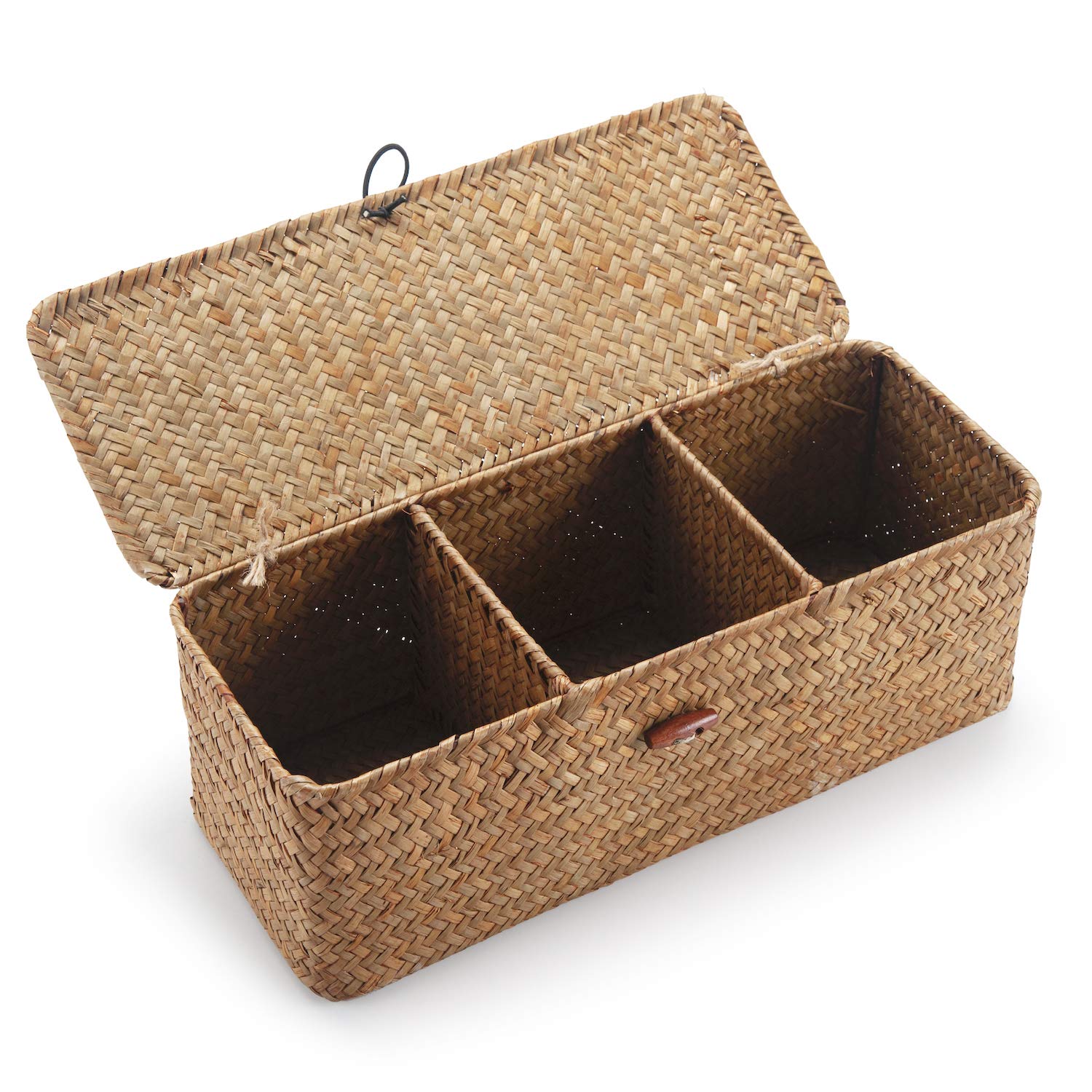 Rectangular Boho Beige Storage Basket — 5"