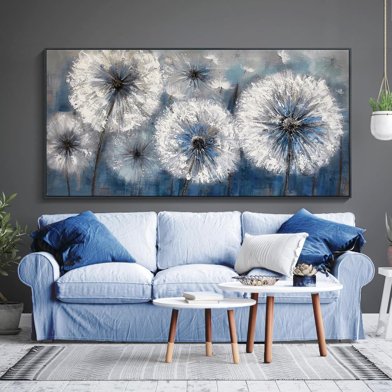 Framed Modern Black Wall Art — 40" — Dandelion