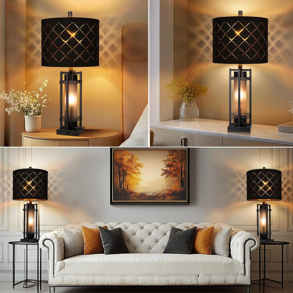 USB Modern Metal Bedside Lamp — Set of 2 - View 6