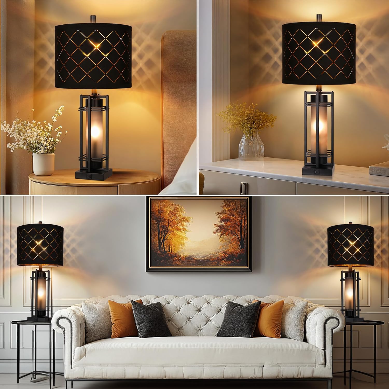 USB Modern Metal Bedside Lamp — Set of 2 - View 6