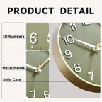 Battery Operated Luxe Black Wall Clock — 8" - View 9