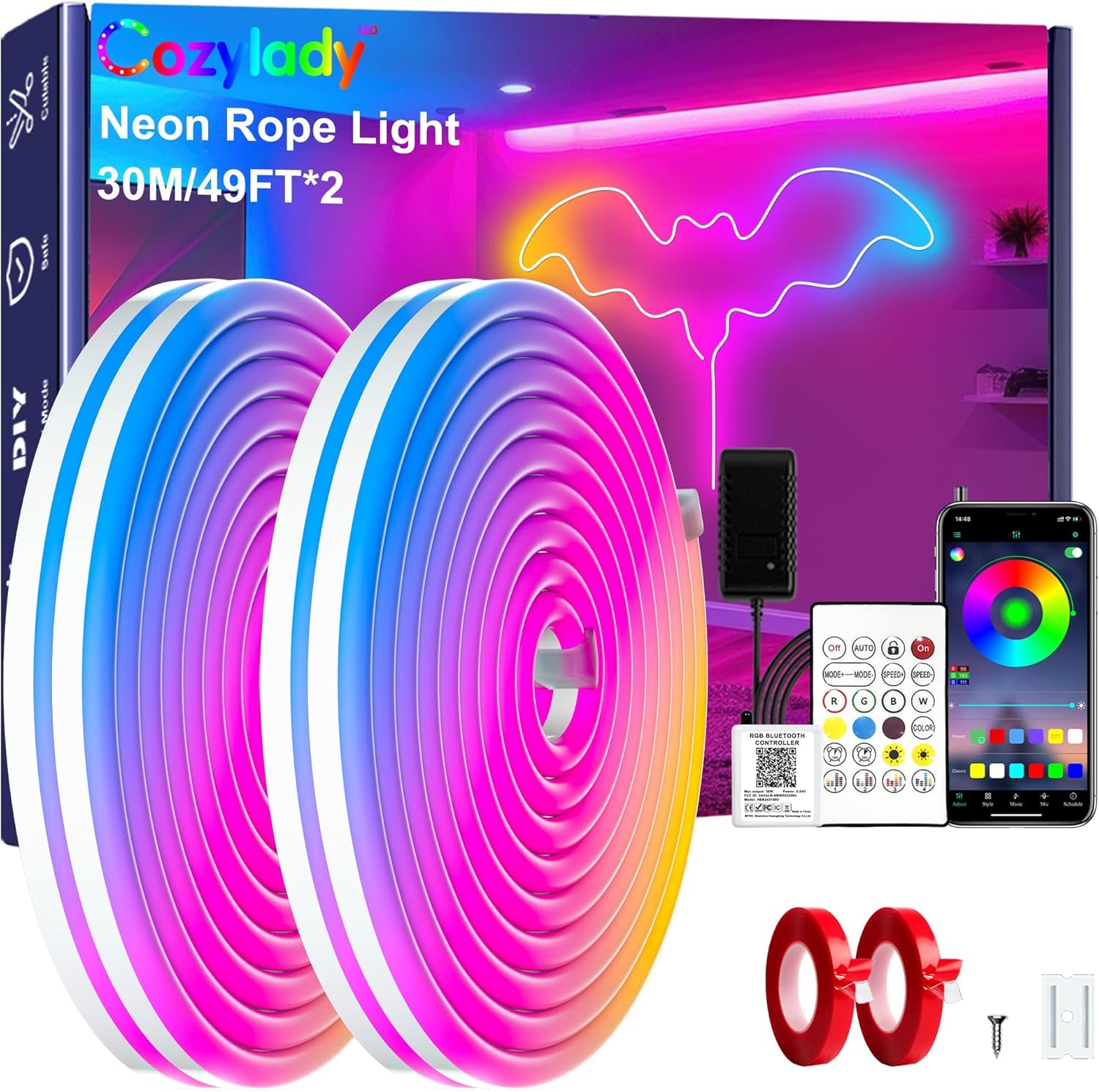 RGB Rattan LED Strip Light — 100 ft