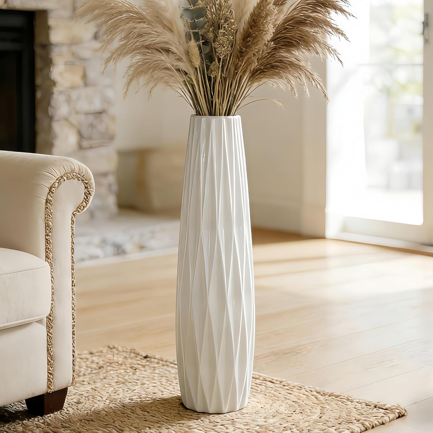 Farmhouse Ceramic Flower Vase — 17.7" — Ten Stripes