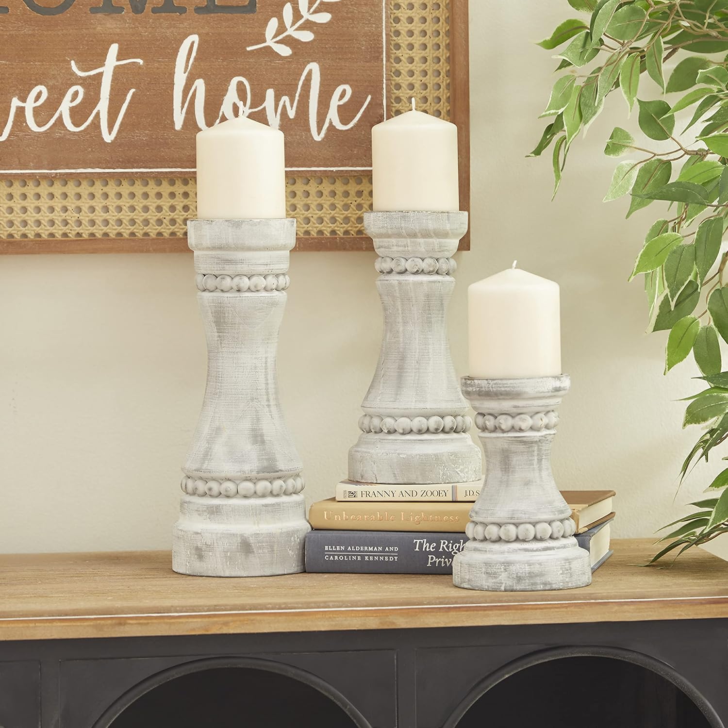 Brown Pillar Candle — 8" — S/3 12", 9", 7"H