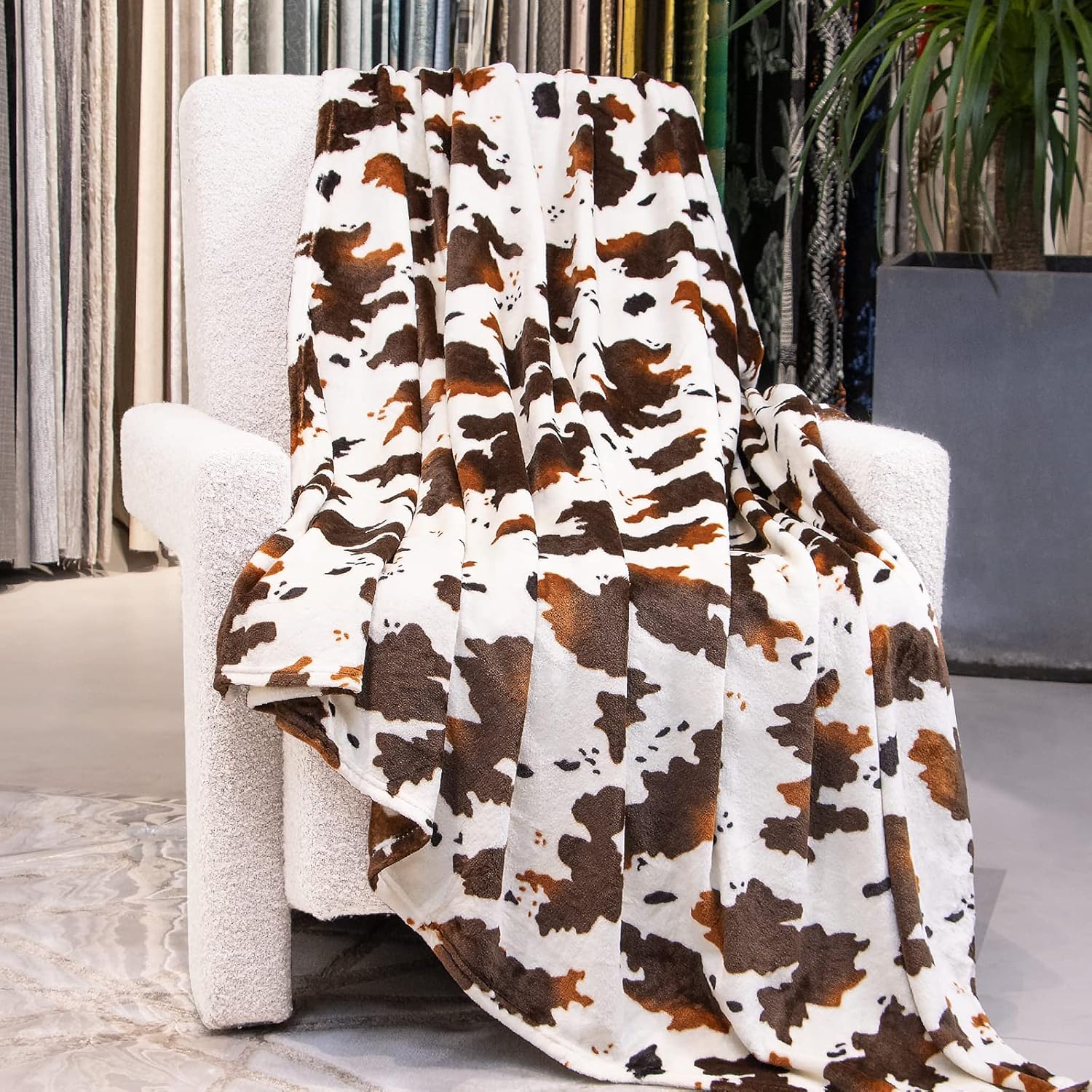 Black Throw Pillow — 50" — Brown Cow