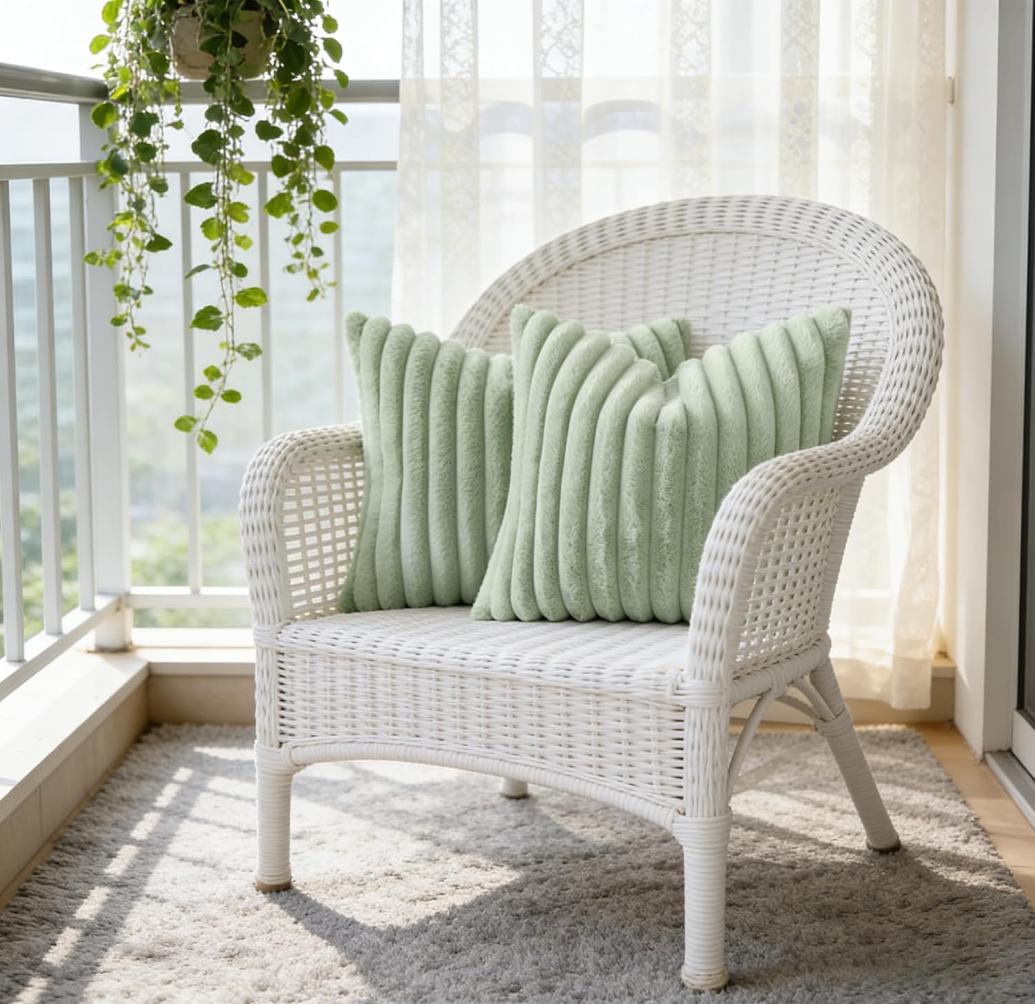 Modern Beige Throw Pillow Cover — 18" - View 5