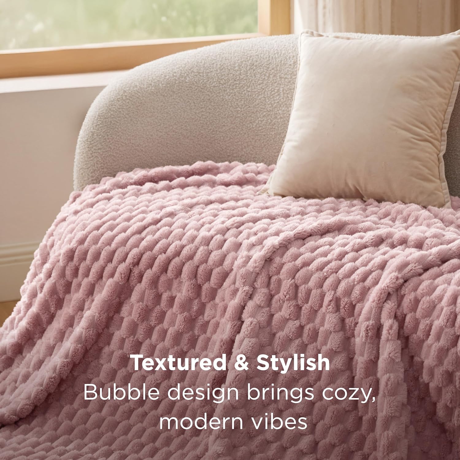 Beige Throw Pillow — 50" - View 5