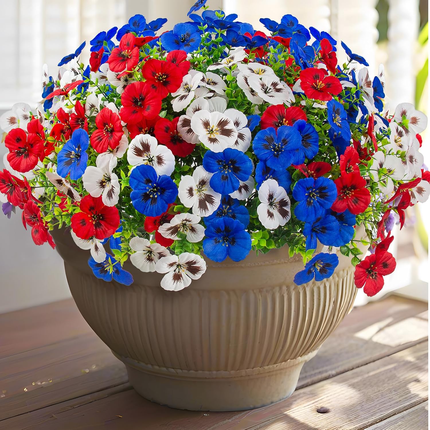 Purple Artificial Plant — Red, White, Blue