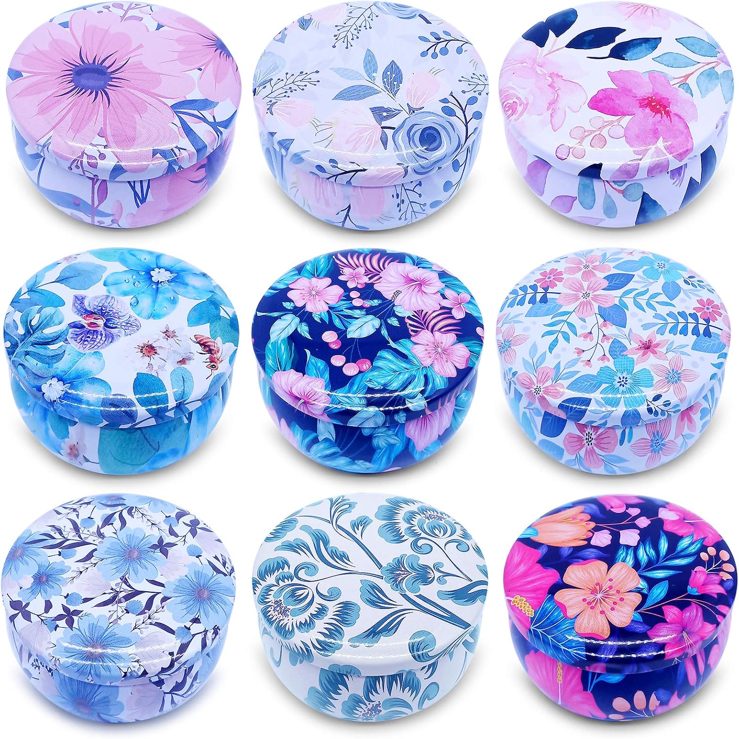 Soy Wax Boho Blue Scented Candle — 3x2 — 9 Pack Flower