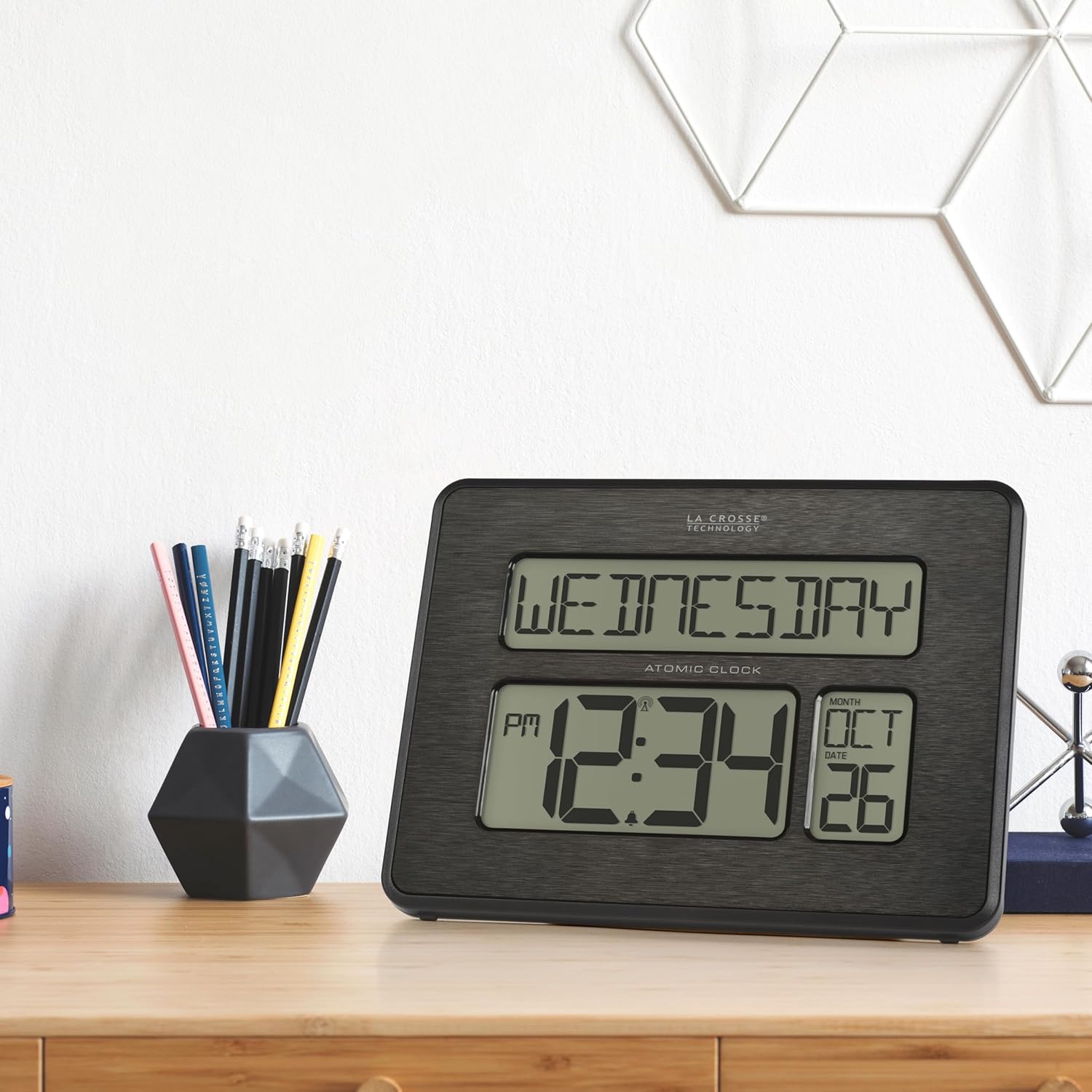 Mid-Century Black Wall Clock — 9.84" - View 6