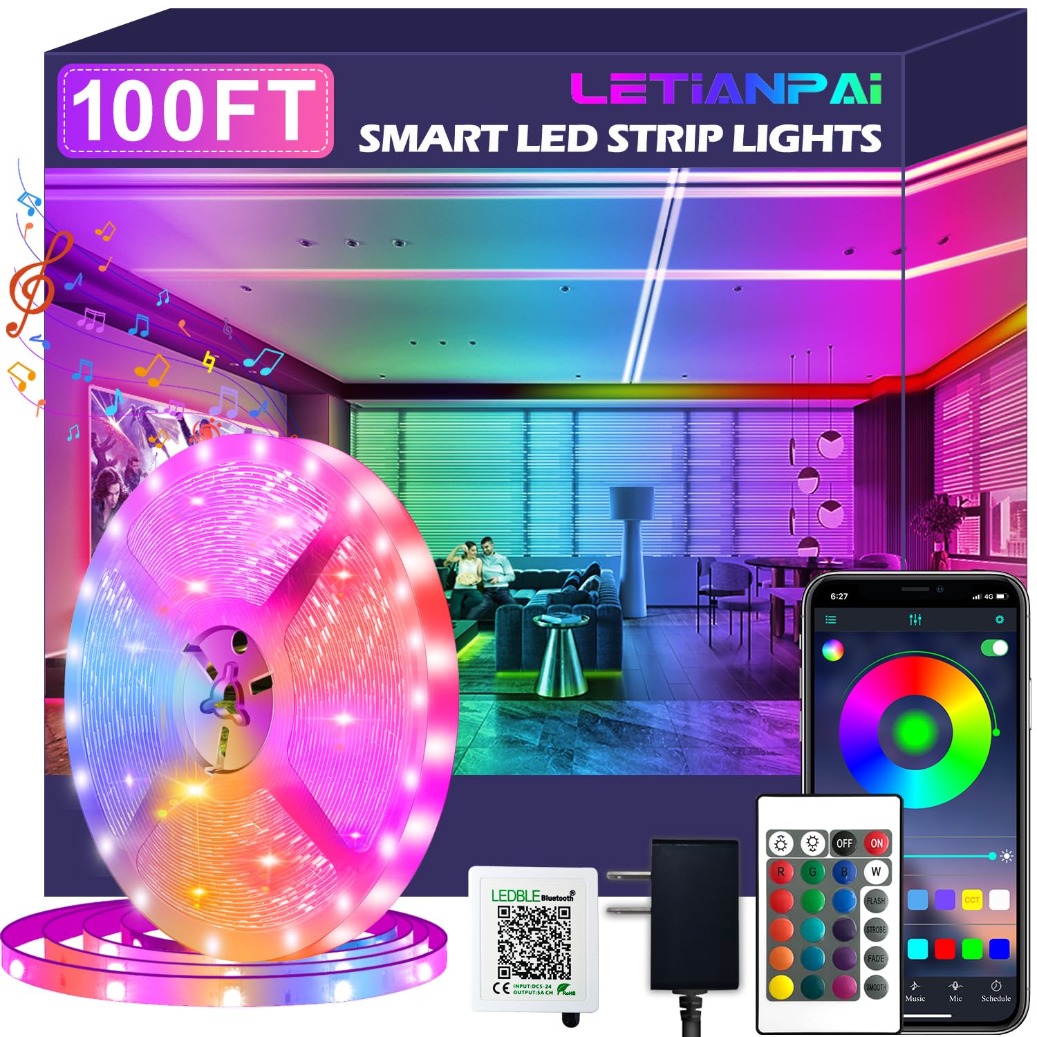 Smart Rattan LED Strip Lights