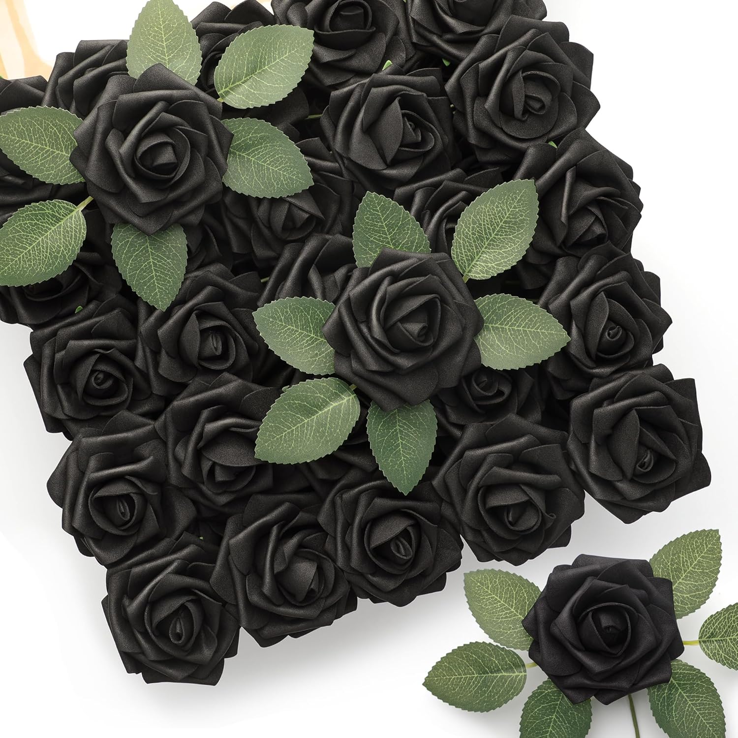Beige Artificial Flowers — Black