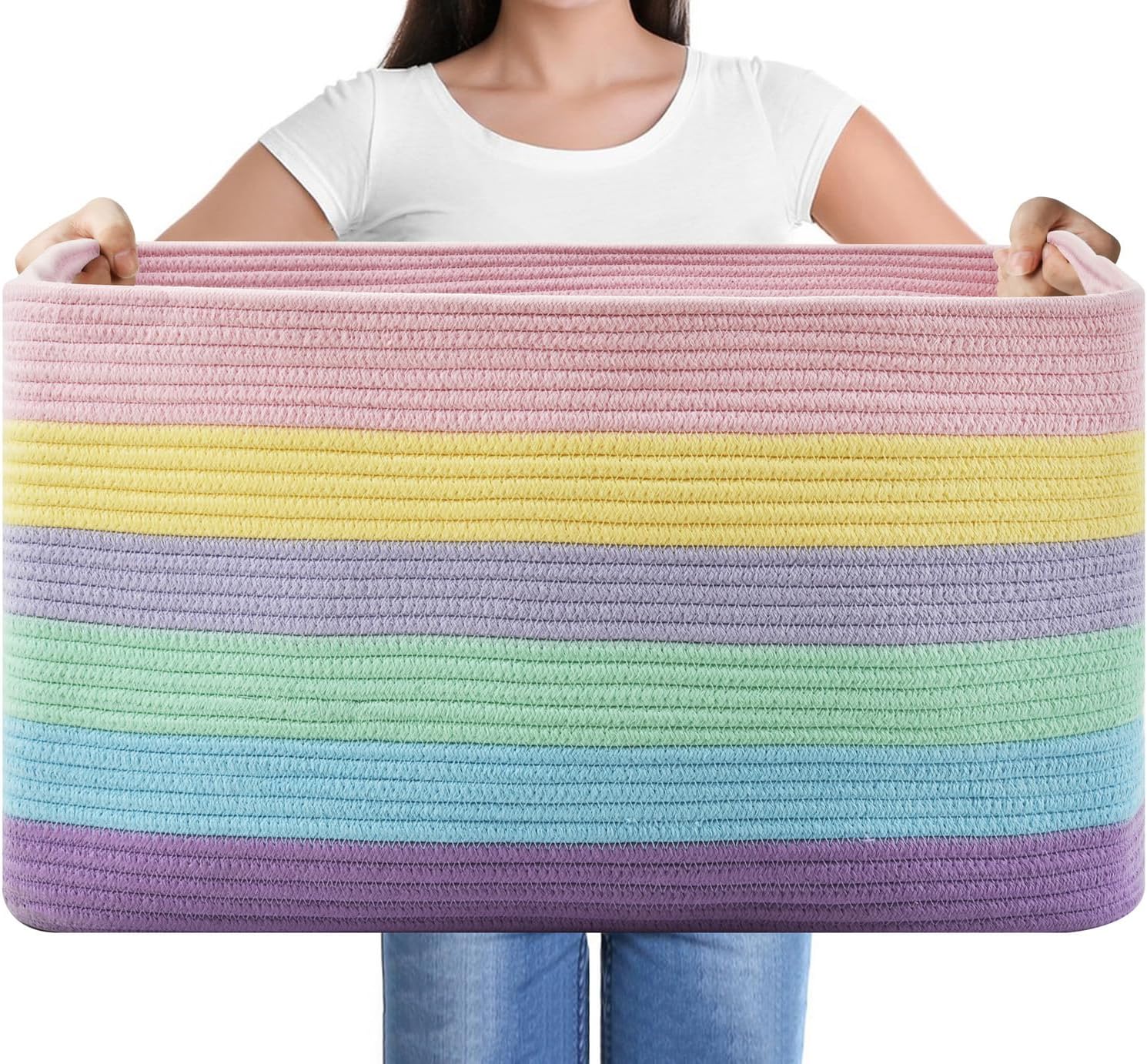 Boho Black Throw Pillow — Light Rainbow