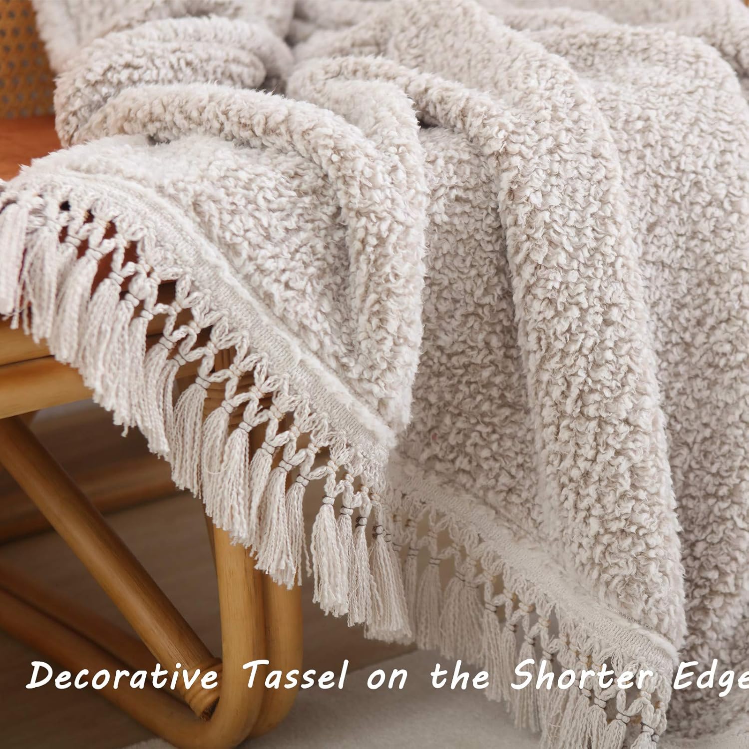 Boho Beige Throw Pillow — 50" - View 2